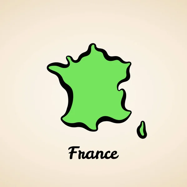 Francia - Esquema del mapa — Vector de stock