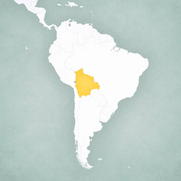 Карта Южной Америки - Боливия — стоковое фото
