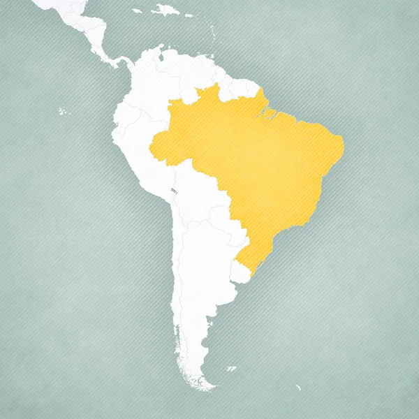 Kaart van Zuid-Amerika - Brazilië — Stockfoto