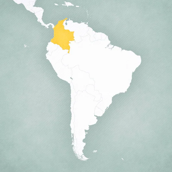 Карта Южной Америки - Колумбия — стоковое фото