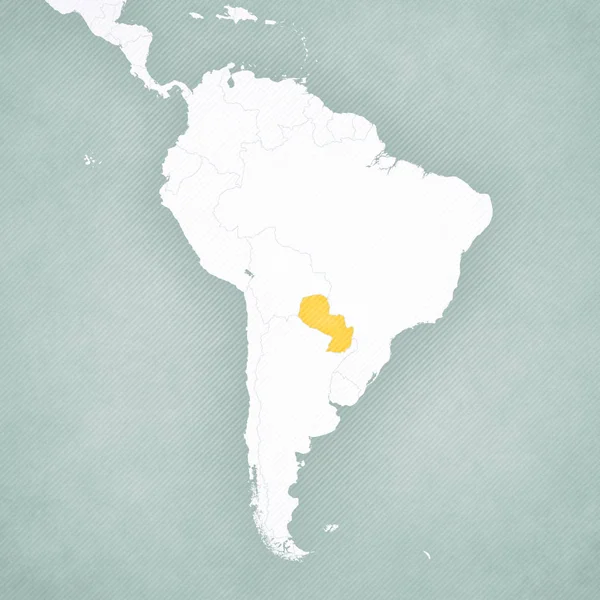 Карта Південної Америки - Парагваю — стокове фото