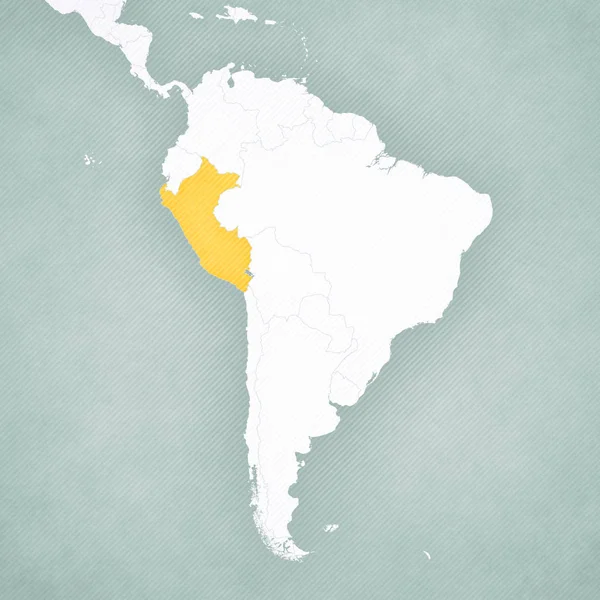 Карта Южной Америки - Перу — стоковое фото