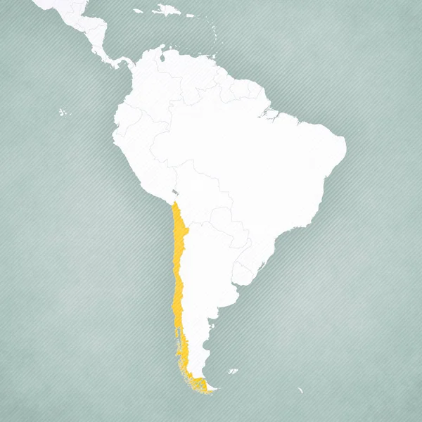 Kaart van Zuid-Amerika - Chili — Stockfoto