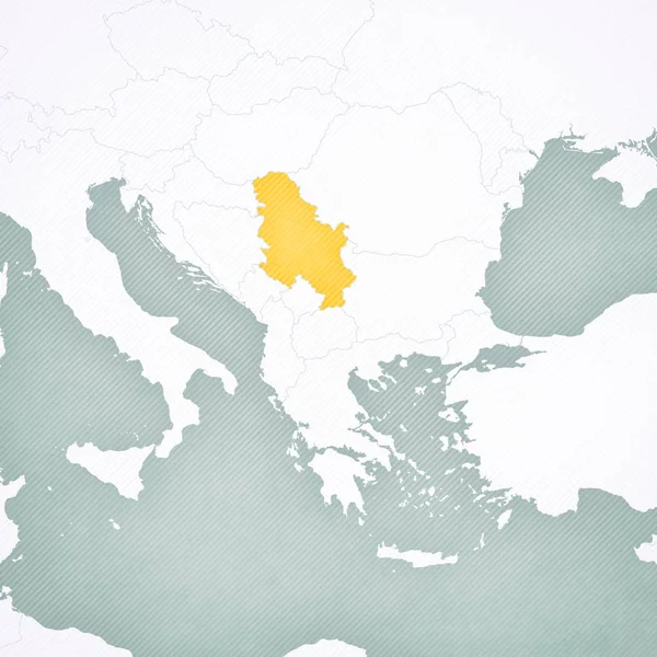 Map of Balkans - Serbia