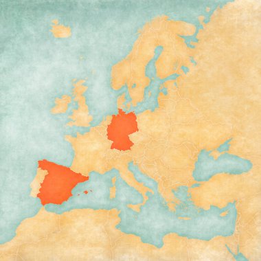 Avrupa Haritası - Almanya ve İspanya