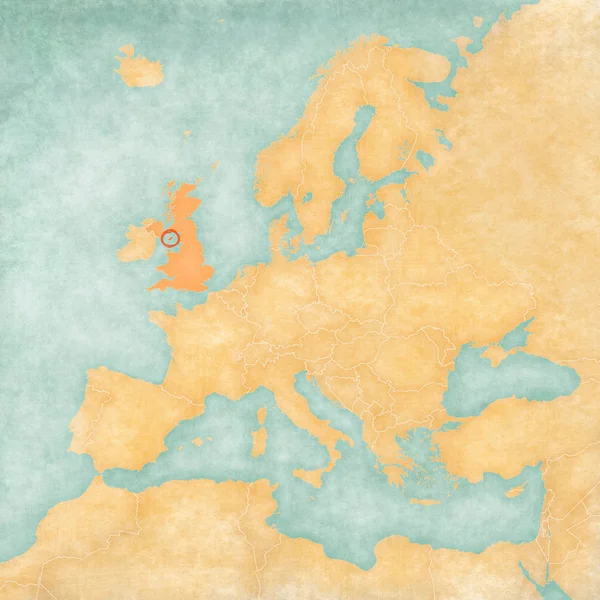 Mapa Europy-Wyspa Man z Wielką Brytanią — Zdjęcie stockowe