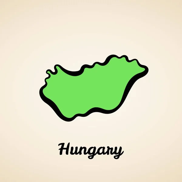 Hungría - Esquema del mapa — Archivo Imágenes Vectoriales