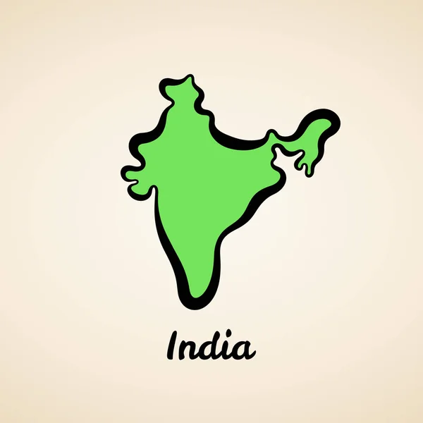 Indie - objeví se obrys mapy — Stockový vektor