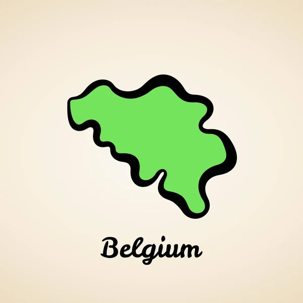 Belgium - Outline Map — Stock Vector