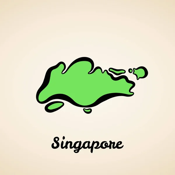 Сингапур - схема — стоковый вектор