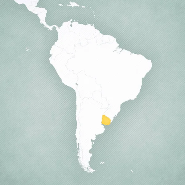 Карта Южной Америки - Уругвай — стоковое фото