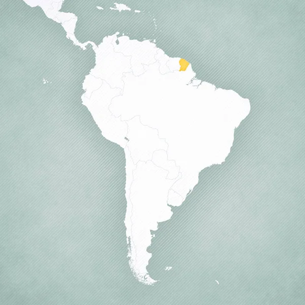 Карта Южной Америки - Французская Гвиана — стоковое фото
