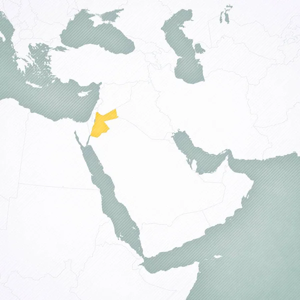 Map of Middle East - Jordan