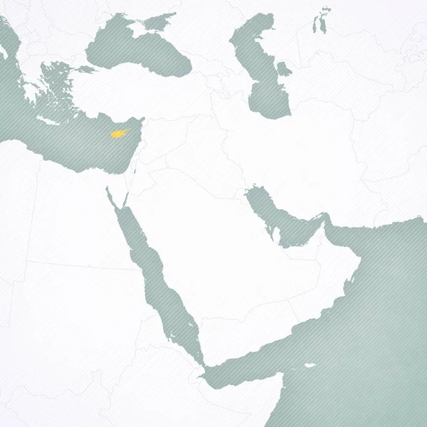 中東 - キプロスの地図 — ストック写真