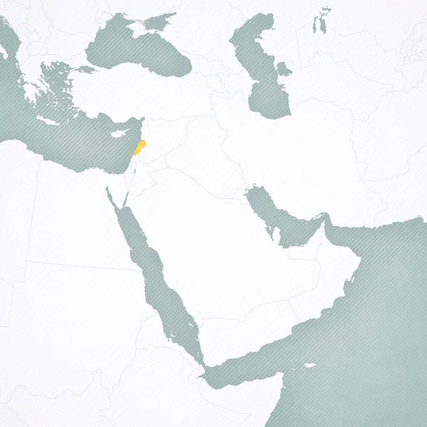 中東 - レバノンの地図 — ストック写真