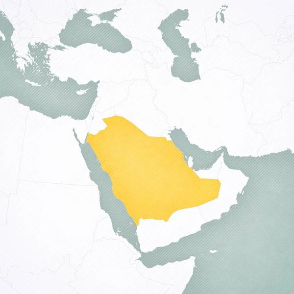 Map of Middle East - Saudi Arabia