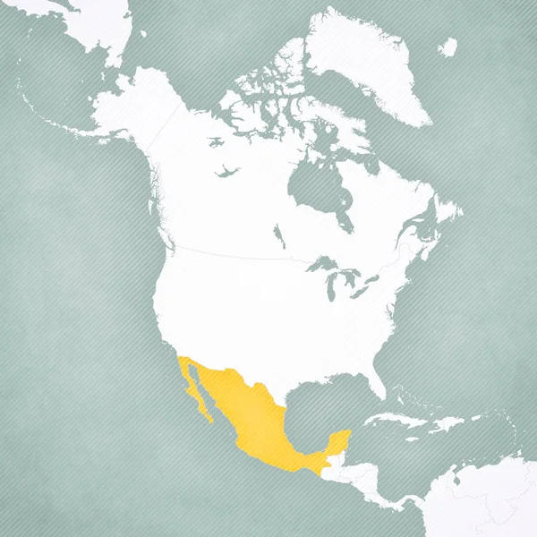 Mapa Severní Ameriky-Mexiko — Stock fotografie