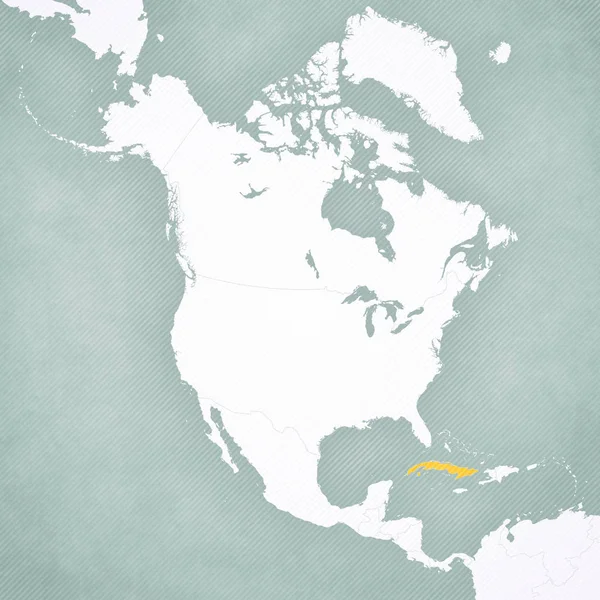 Kaart van Noord-Amerika-Cuba — Stockfoto