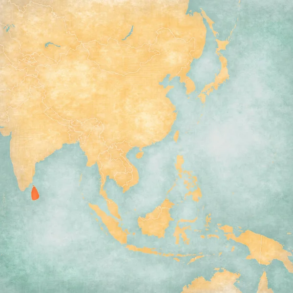 Map of East Asia - Sri Lanka — Stock Photo, Image