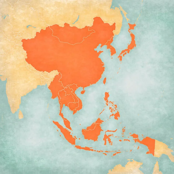 Mapa de Asia Oriental - Todos los países — Foto de Stock