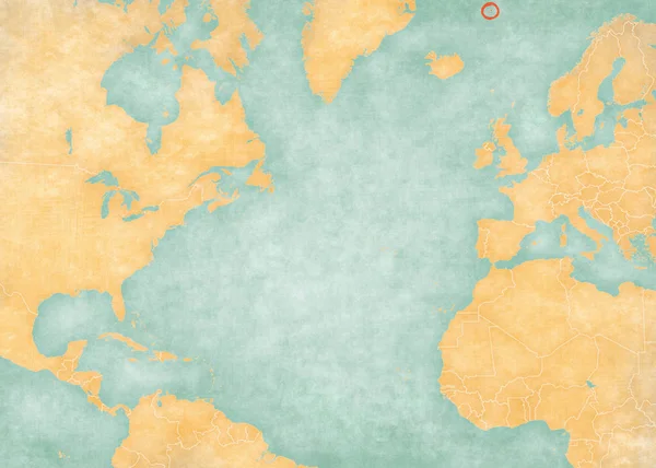 Mapa do Oceano Atlântico Norte - Jan Mayen — Fotografia de Stock