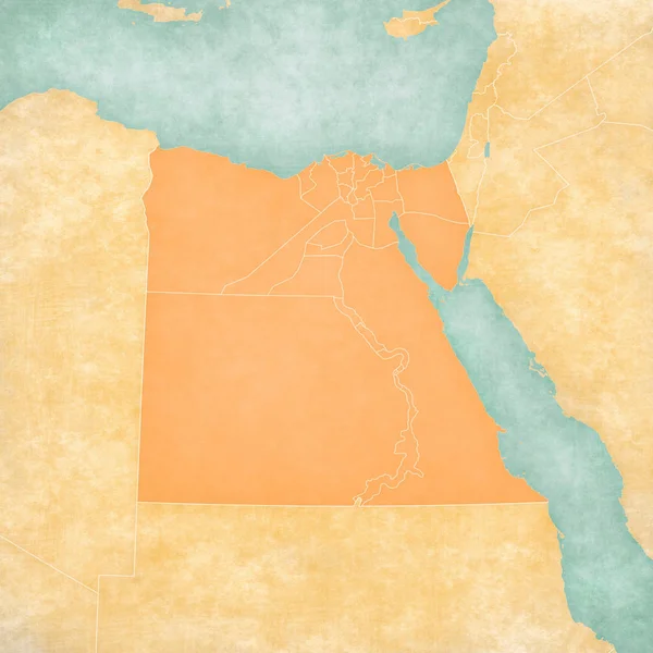 Χάρτης Αίγυπτος-επαρχιακά σύνορα — Φωτογραφία Αρχείου