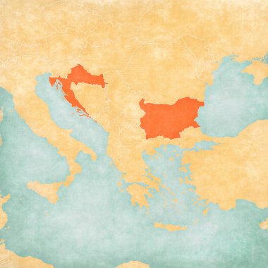 Balkanlar Haritası-Bulgaristan ve Hırvatistan