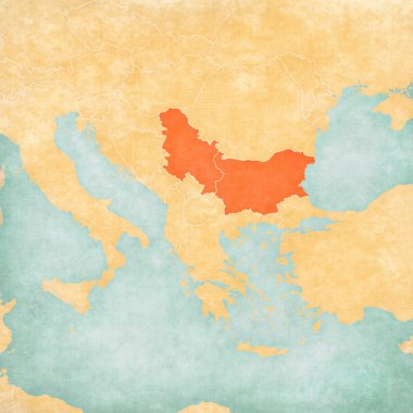 Balkanlar Haritası-Bulgaristan ve Sırbistan