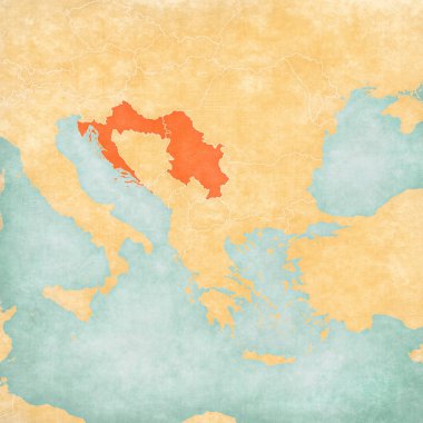 Balkanlar Haritası - Hırvatistan ve Sırbistan