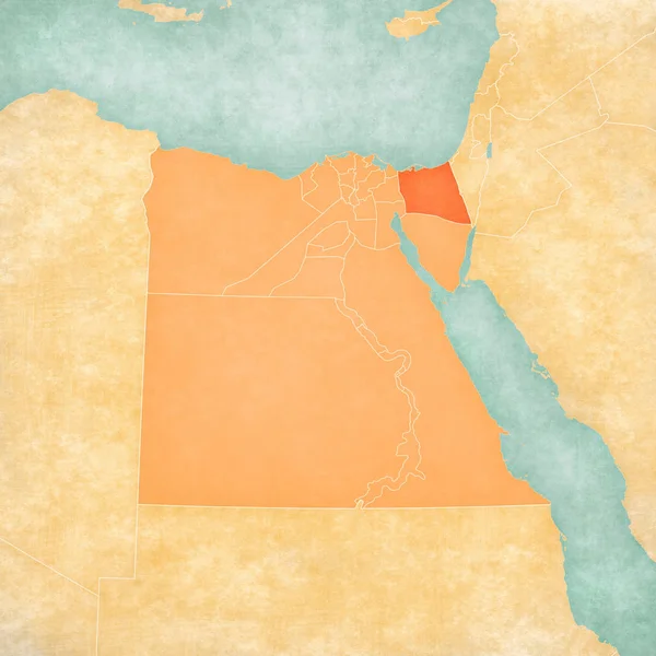 Mapa de Egipto - Sinaí Norte — Foto de Stock