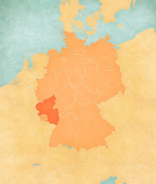 Almanya Haritasında Suluboya Resimli Eski Kağıt Gibi Yumuşak Grunge Vintage — Stok fotoğraf