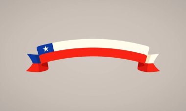 Düz dizayn tarzında Şili bayrağıyla şerit.