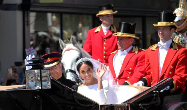 Meghan Markle Príncipe Harry Casamento Estoque Foto Windsor Reino Unido — Fotografia de Stock