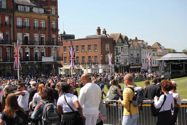 Windsor 2018 Crowd Scenes Wedding Meghan Markle Prince Harry Many — Stock Photo, Image