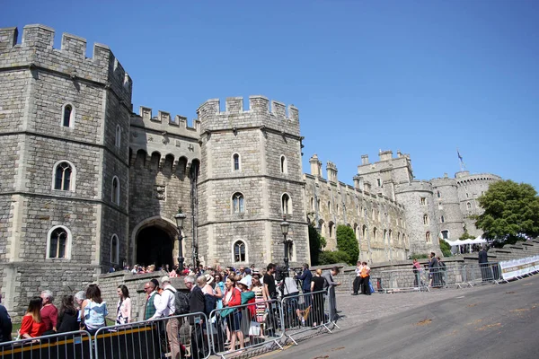 Windsor Velká Británie 2018 Davové Scény Svatbě Meghan Markle Princ — Stock fotografie