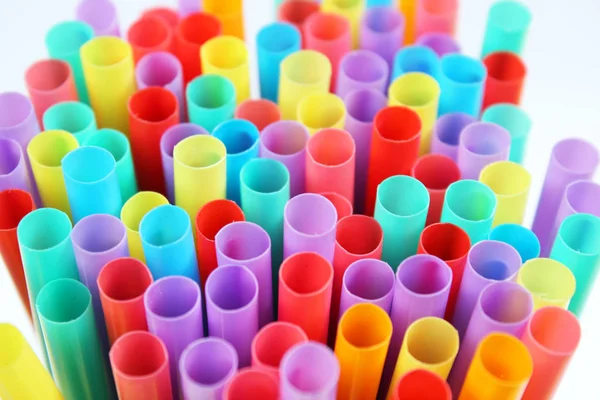 Rietjes Plastic Drinken Achtergrond Kleurrijke Full Screen Single Use Stock — Stockfoto