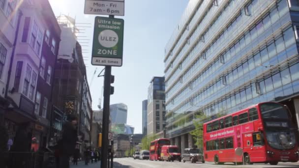 Ulez Londres Reino Unido Abril 2019 Ulez Zona Emisiones Ultra — Vídeo de stock