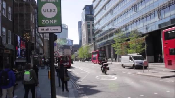 Ulez Londres Reino Unido Abril 2019 Ulez Zona Emisiones Ultra — Vídeos de Stock