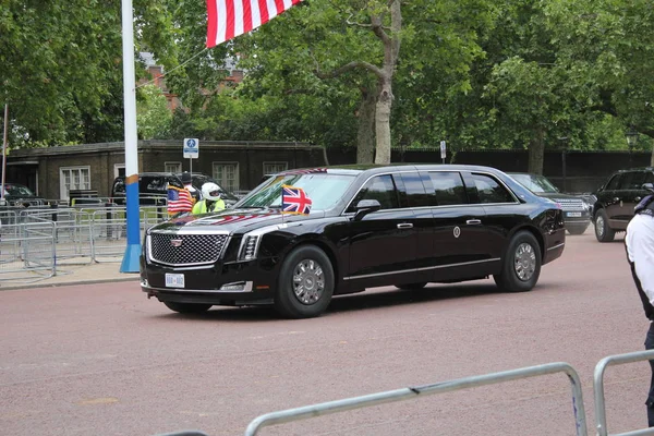 Donald Trump London Stock Photo 2019 Donald Trump Autó Konvoj — Stock Fotó