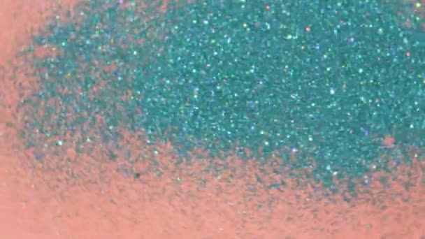 Roterande Glitter Blå Svarvning Med Glitter Och Glans Bakgrund Videofilmer — Stockvideo