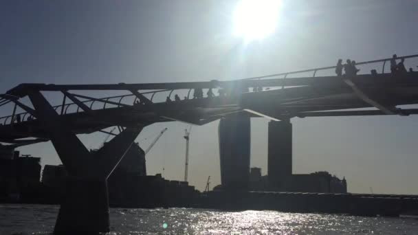 Londen 2022 Millennium Bridge View Thames Rivier Londen Stockvideo — Stockvideo