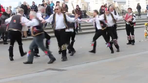 Greenwich London Ngiltere Mart Blackheath Morris Erkek Dansçılar Paskalya Pazar — Stok video