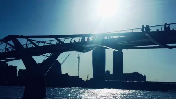 Londen 2022 Millennium Bridge View Thames Rivier Londen Stockvideo — Stockvideo