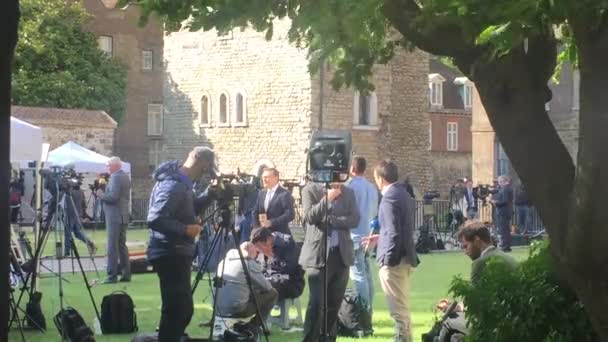 Londres Reino Unido Septiembre 2019 Manifestantes Contra Brexit Frente Las — Vídeos de Stock