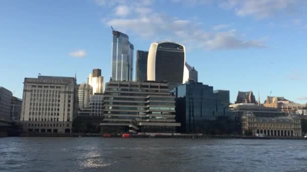 Londyn Wielka Brytania Sierpnia Londyn Miasto Panorama Miasta Dzielnica Finansowa — Wideo stockowe