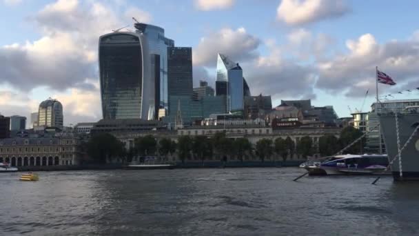 London Aug 20Th London City Cityscape Skyline Financial District Square — Stock Video