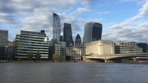 London Aug 20Th 2021 London City Cityscape Skyline Financial District — Stockvideo