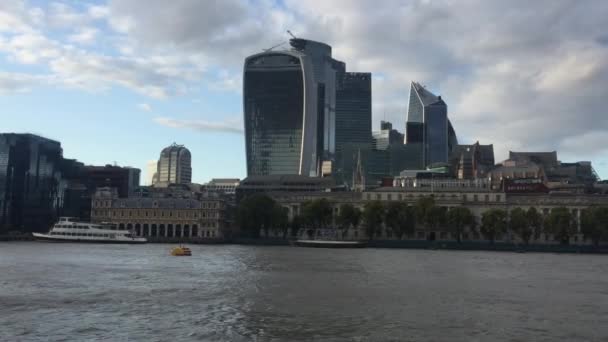 London Storbritannien Aug 2019 London City Cityscape Skyline Financial District — Stockvideo