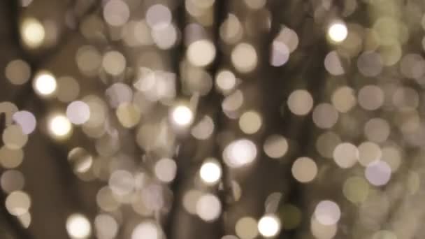 Bokeh Luz Dourada Brilho Fundo Estrela Natal Brilho Loop Estoque — Vídeo de Stock