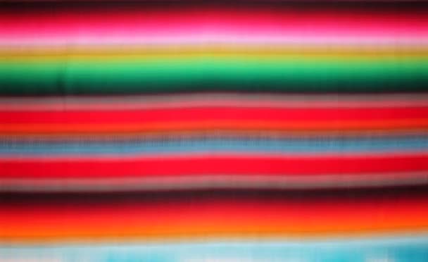Mexican Poncho Fundal Serape Mexic Cultura Țesute Model Textil Dungi — Videoclip de stoc